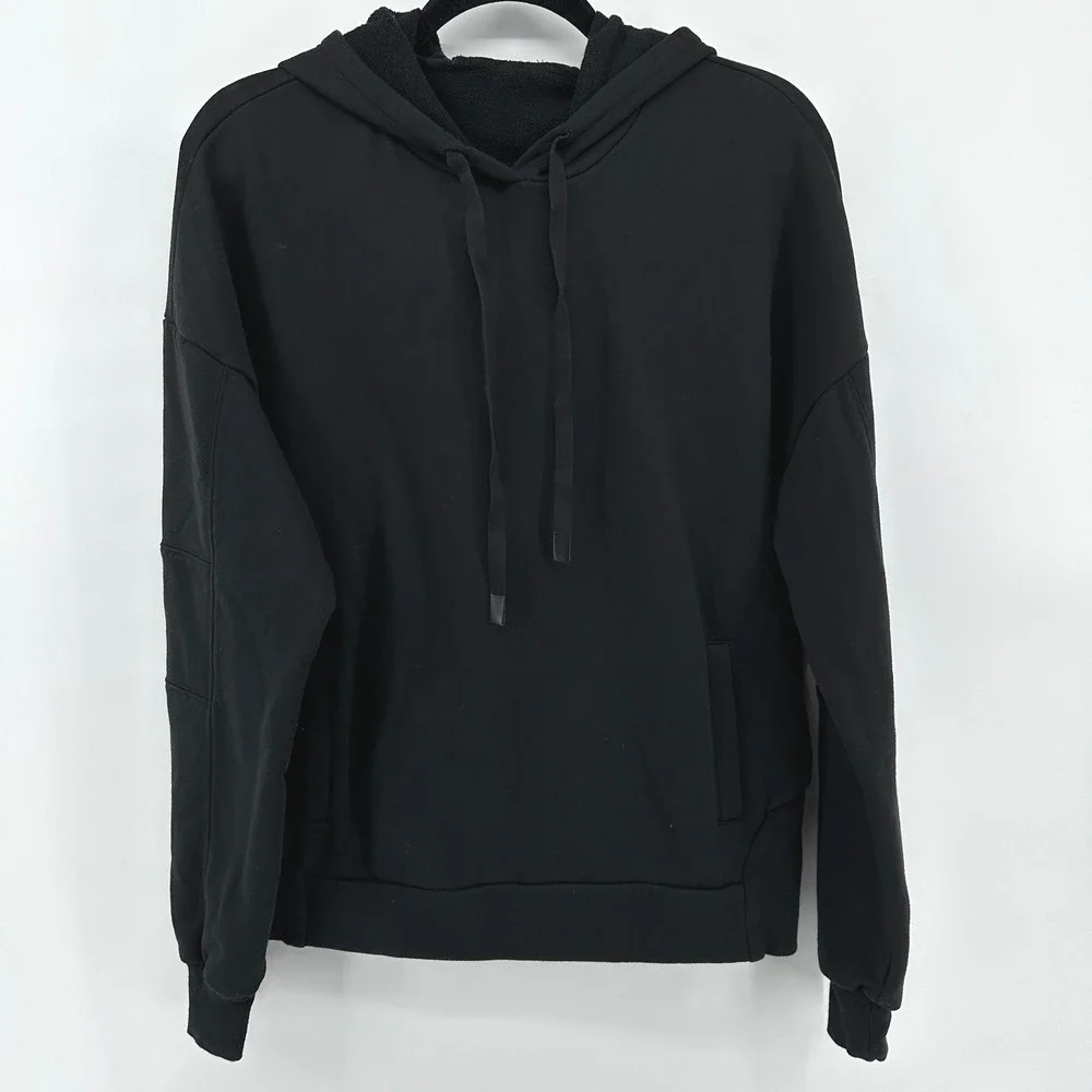 Alo Yoga Womens Black Pullover Hoodie Oversized Fleece Sweatshirt Size M L